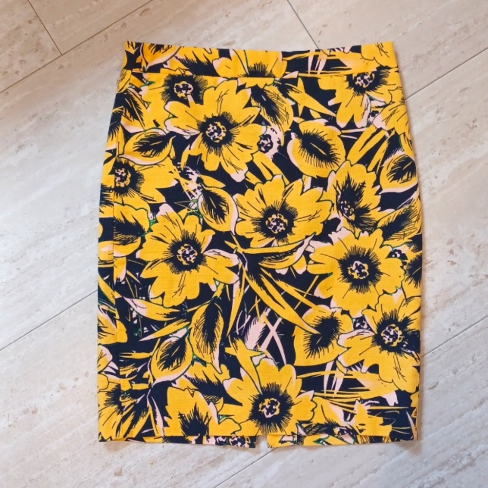 J. Crew Floral Pencil Skirt